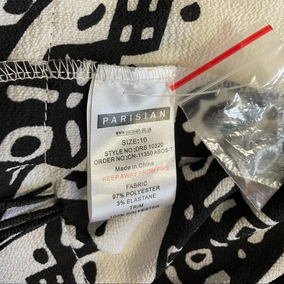 New Parisian Printed Midi Dress With Fringe Detail Size 6 Tall - Picture 8 of 12